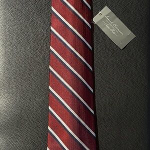 Daniel Cremieux Red and White Striped Tie